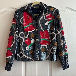 MODI | GUC - Boots & Stars Vintage Sequin Silk Jacket - Size S (6/8)